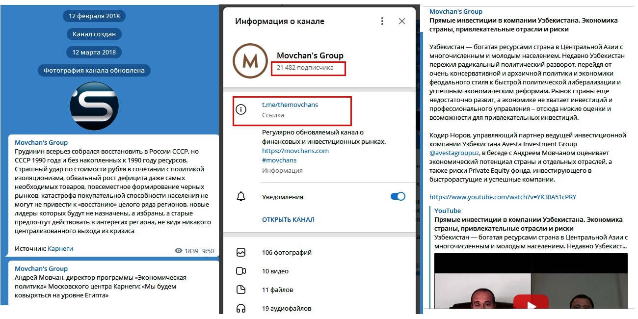 Телеграм Андрея Мовчана