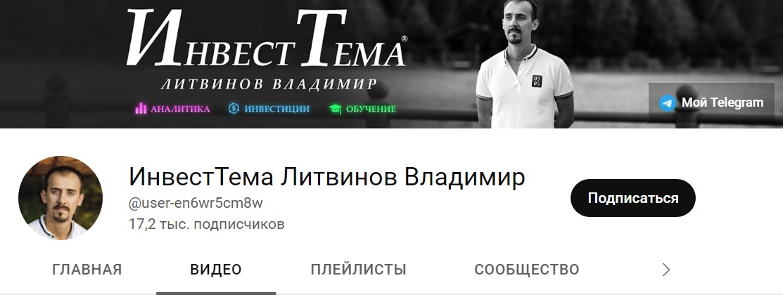 Владимир Литвинов инвест тема ютуб