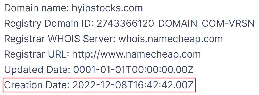 Trade Hyipstocks реестрация домена