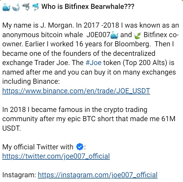 Описание Bitfinex Bearwhale