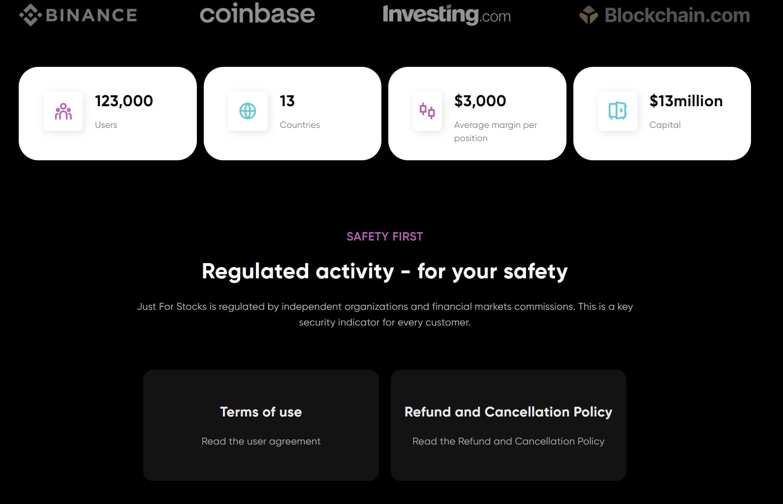 JustForStocks сайт инфа