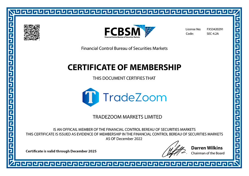 Сертификат компании TradeZoom